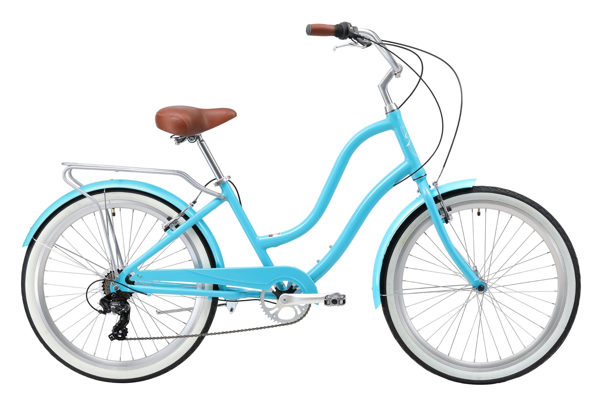 beach cruiser fahrradrahmen XDSBIKE Hyna 7-Speed 26 Inch Women's Beach Cruiser Blue