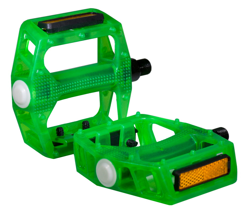 bmx pedale 1 2 zoll EZcross Bike Pedal Translucent Green 1/2" Axle