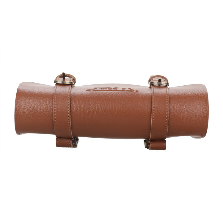Retro Leather Roll Bag // Brown