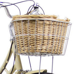 Wicker and Wire Front Basket Set