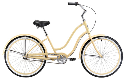 yellow womens bicycle Firmstrong Siren 3-Speed Beach Cruiser: Comfort & Style for Tall Women Vanilla