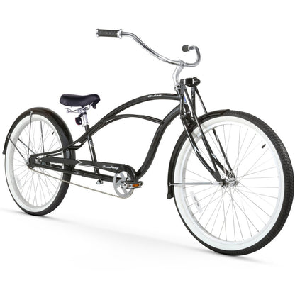 Firmstrong Urban Man Deluxe Single Speed Stretch Beach Cruiser Bicycle, 26-Inch, Black