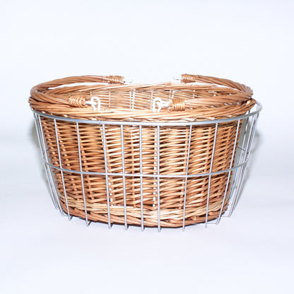 Wicker and Wire Front Basket Set