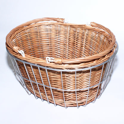 Wicker and Wire Front Basket Set